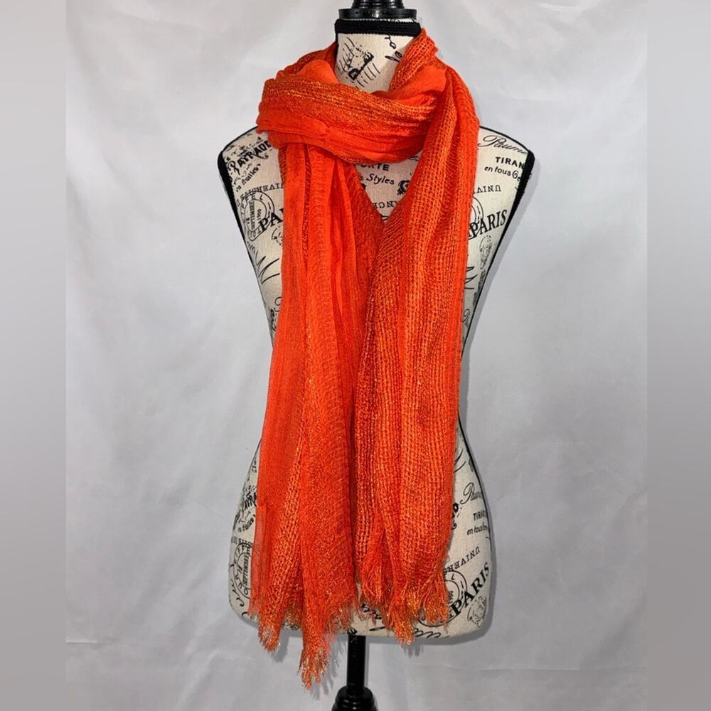 Very Long Oblong Orange Scarf